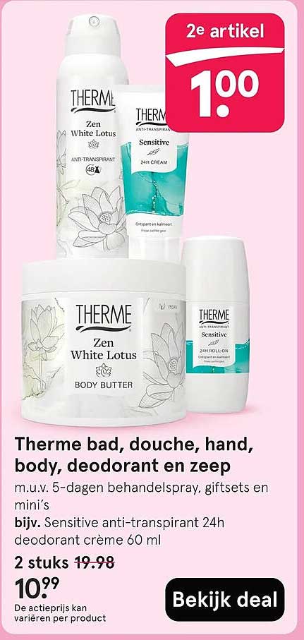 Therme bad, douche, hand, body, deodorant en zeep 2e artikel