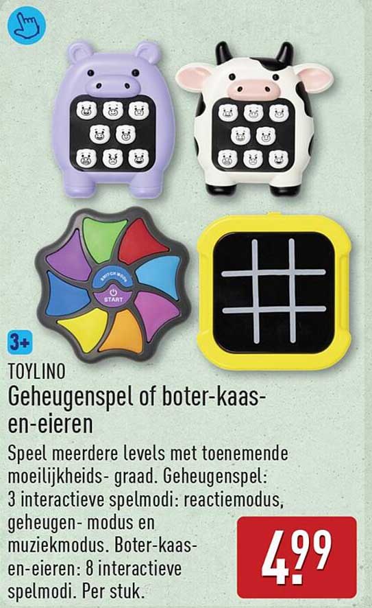 TOYLINO Geheugenspel of boter-kaas-en-eieren