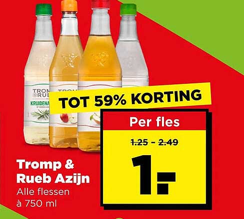 Tromp & Rueb Azijn Alle flessen à 750 ml TOT 59% KORTING