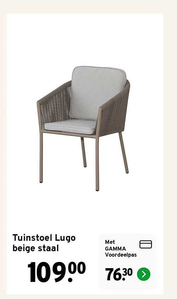 Tuinstoel Lugo beige staal