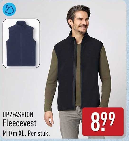 UP2FASHION Fleecevest M t/m XL. Per stuk.