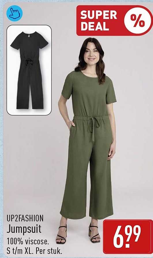 UP2FASHION Jumpsuit 100% viscose. S t/m XL. Per stuk. SUPER DEAL