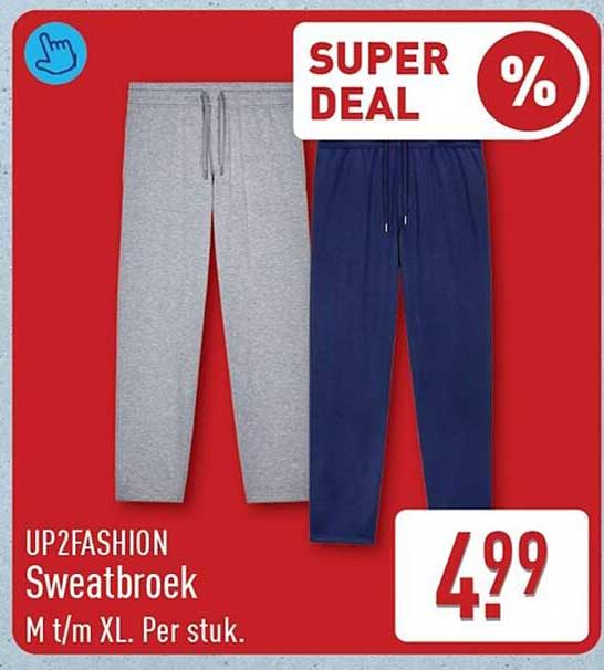 UP2FASHION Sweatbroek M t/m XL. Per stuk. SUPER DEAL