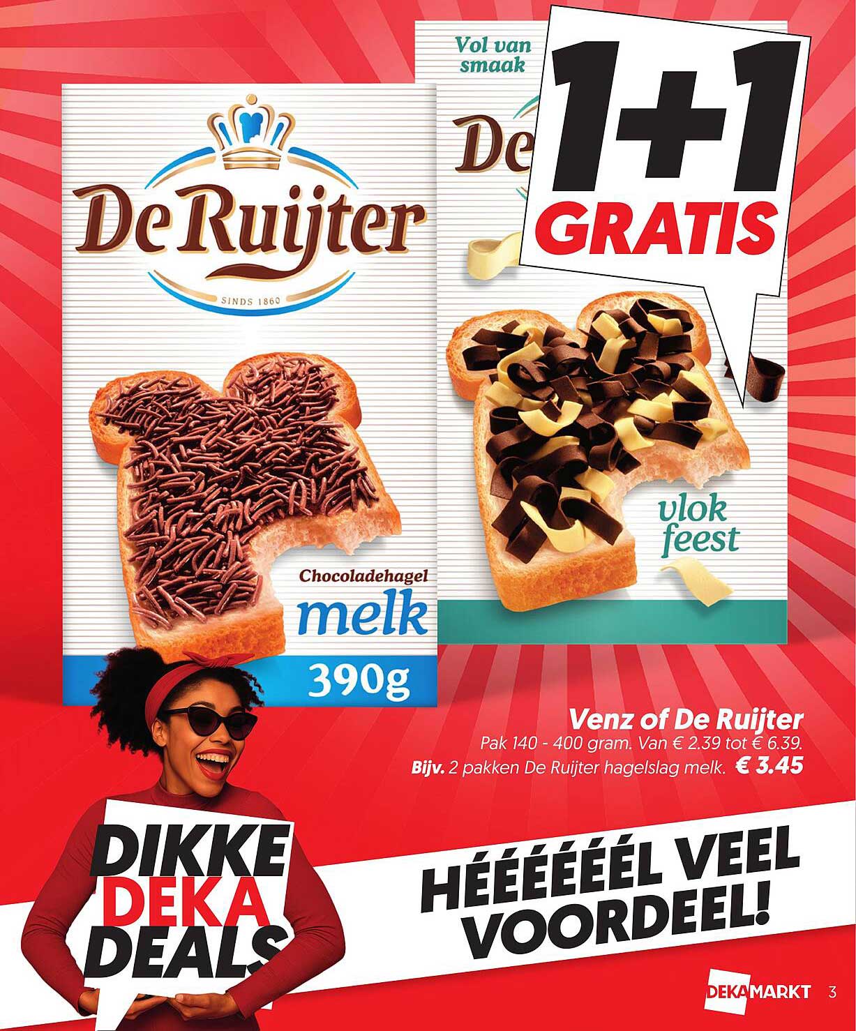 Venz of De Ruijter 1+1 GRATIS