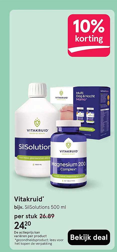 Vitakruid* bijv. SilSolutions 500 ml