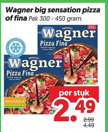 Wagner big sensation pizza of fina Pak 300 - 450 gram.