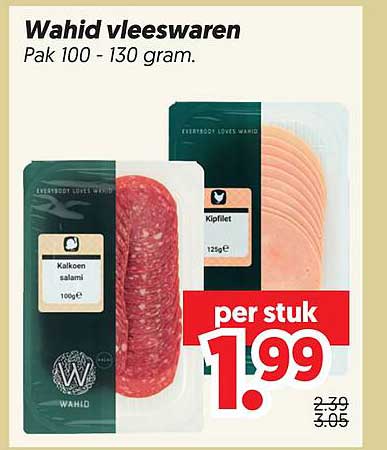 Wahid vleeswaren Pak 100 - 130 gram.