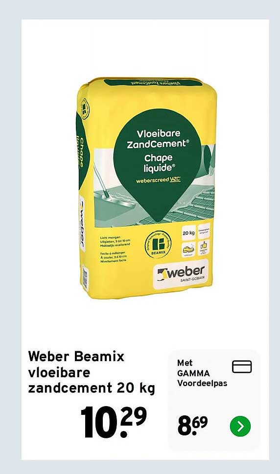 Weber Beamix vloeibare zandcement 20 kg