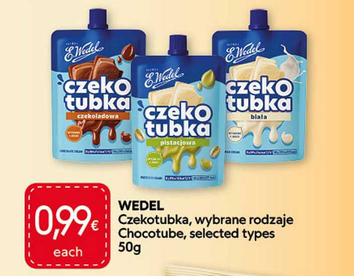 WEDEL Czekotubka, wybrane rodzaje Chocotube, selected types 50g