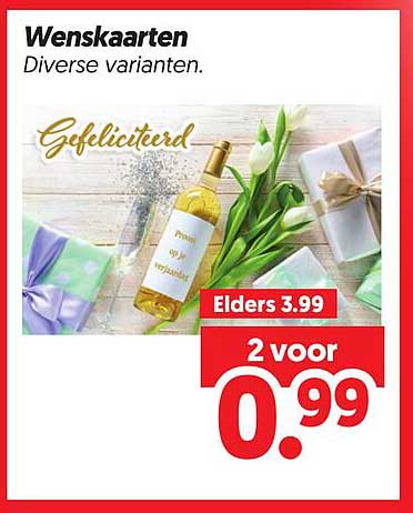 Wenskaarten Diverse varianten. Gefeliciteerd 2 voor