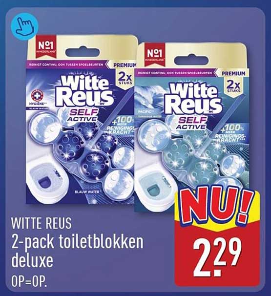 Witte Reus 2-pack toiletblokken deluxe OP=OP.