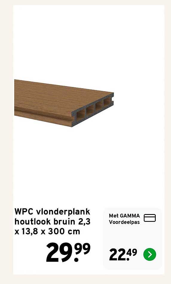 WPC vlonderplank houtlook bruin 2,3 x 13,8 x 300 cm