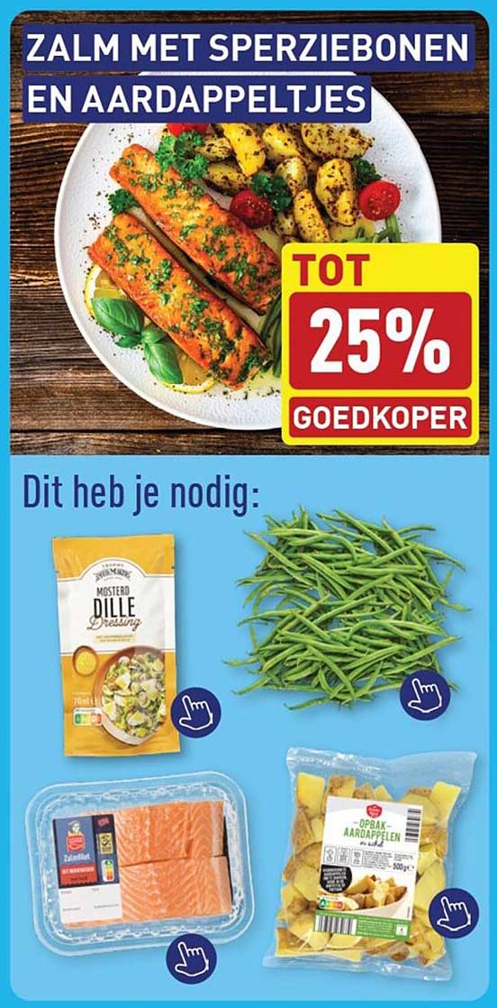 ZALM MET SPERZIEBONEN EN AARDAPPELTJES TOT 25% GOEDKOPER