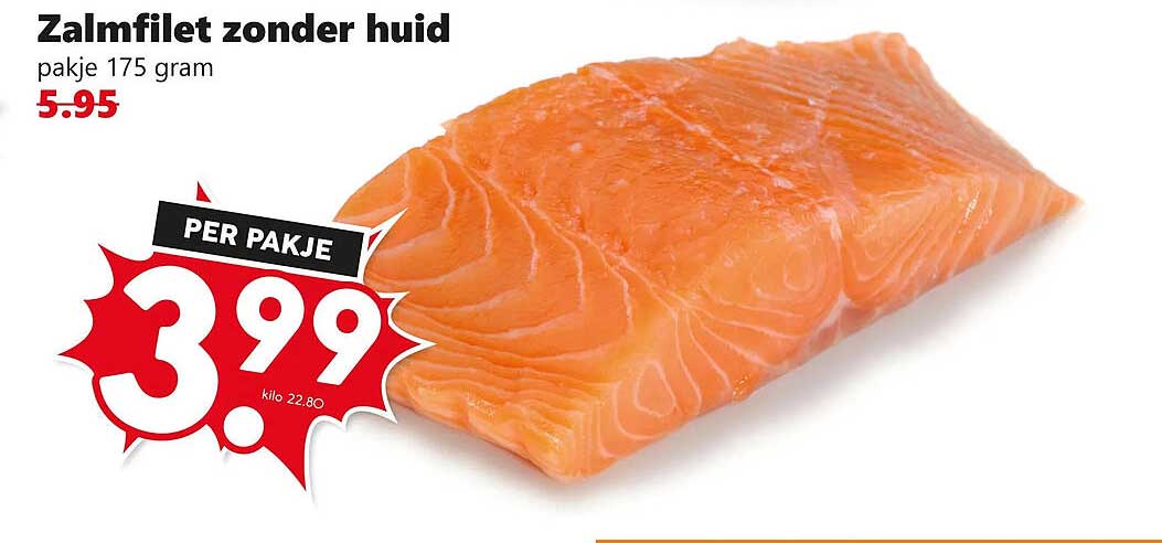 Zalmfilet zonder huid