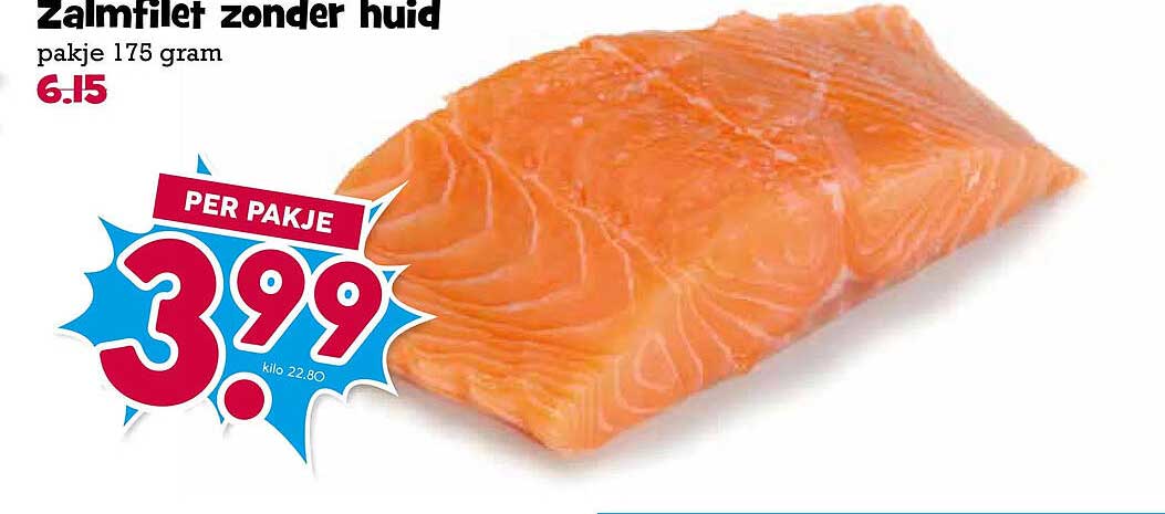 Zalmfilet zonder huid
