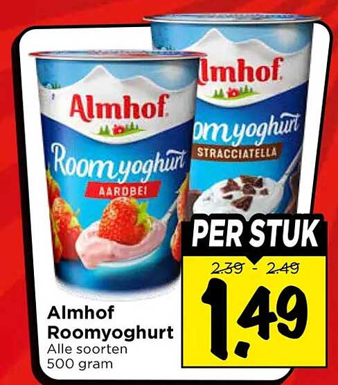 Almhof Roomyoghurt Alle soorten 500 gram PER STUK