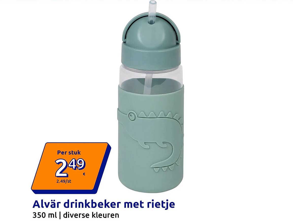 Alvår drinkbeker met rietje