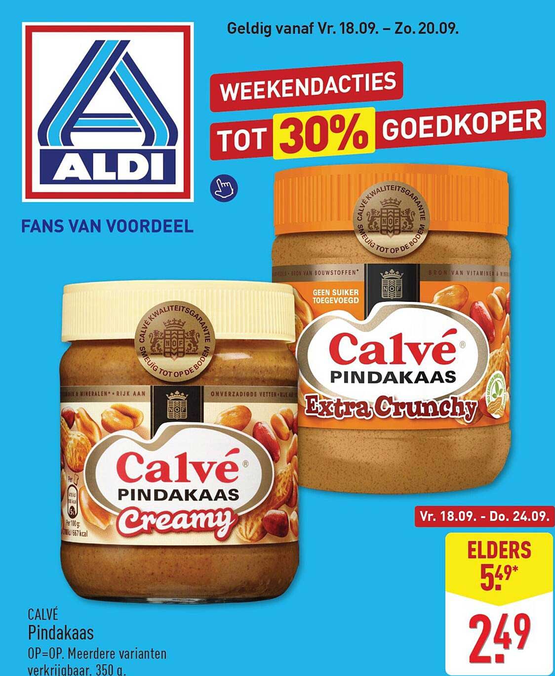 CALVÉ Pindakaas, meerdere varianten verkrijgbaar, 350 g.