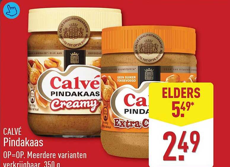 Calvé Pindakaas OP=OP. Meerdere varianten verkrijgbaar. 350 g