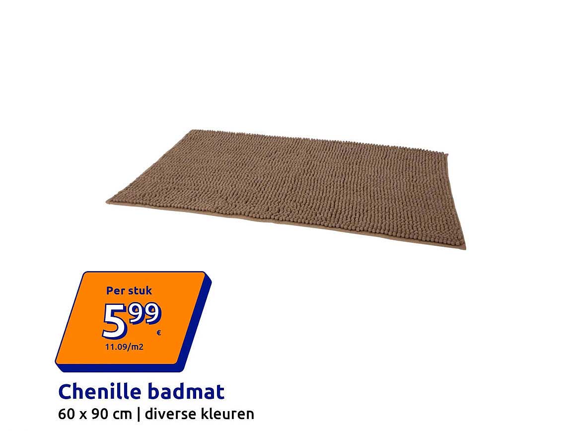 Chenille badmat 60 x 90 cm | diverse kleuren