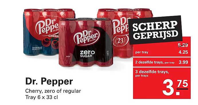 Dr. Pepper Cherry, zero of regular Tray 6 x 33 cl