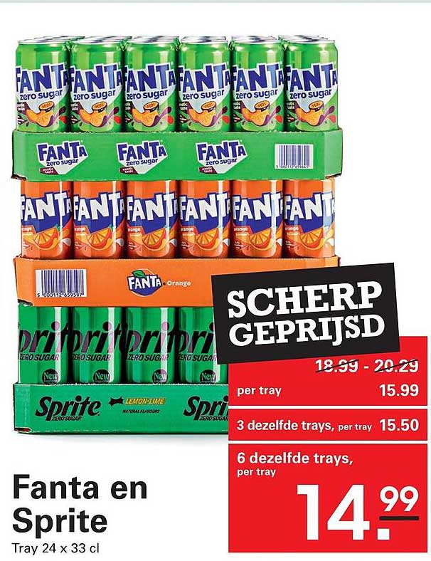 Fanta en Sprite Tray 24 x 33 cl