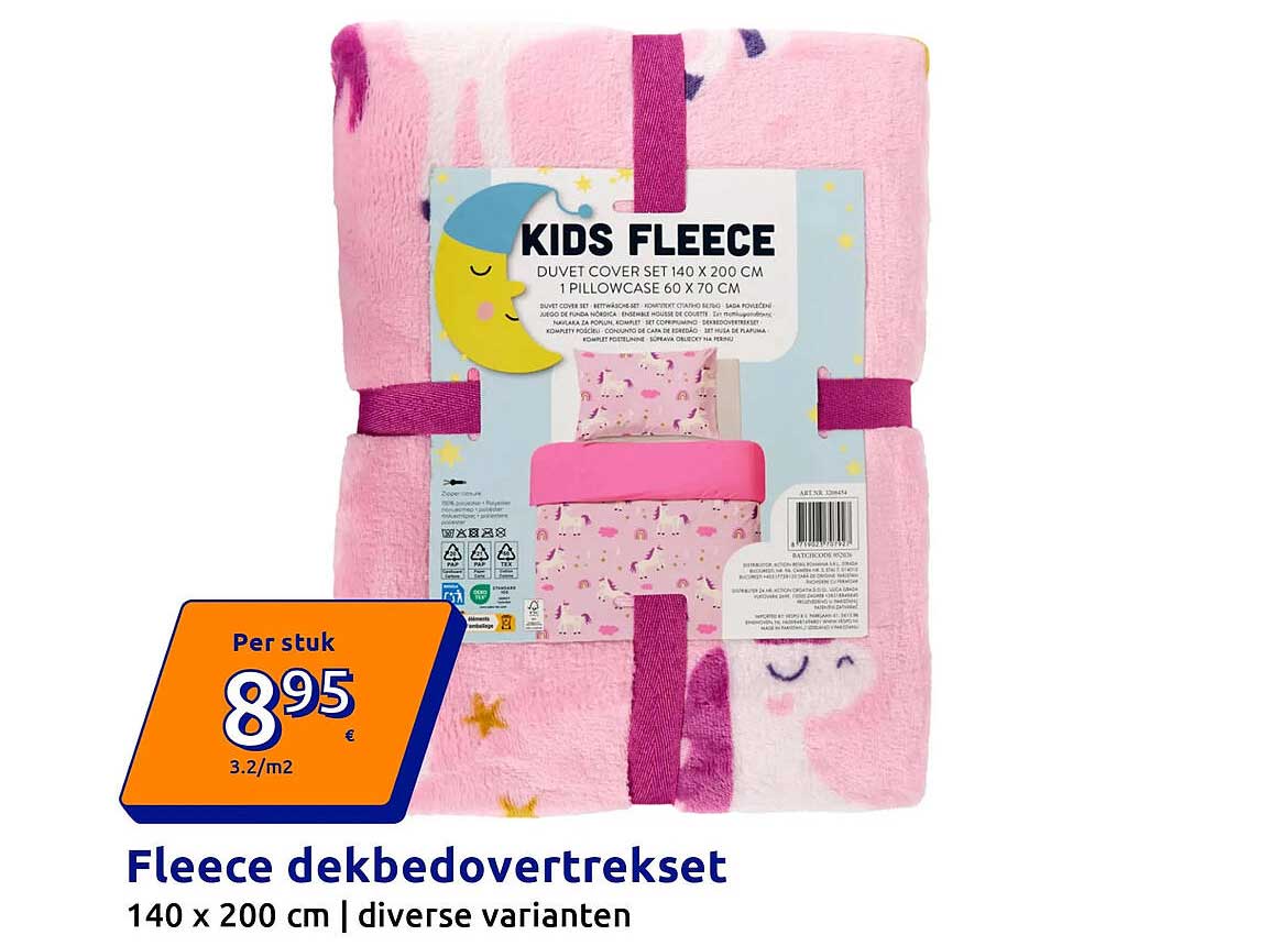 Fleece dekbedovertrekset 140 x 200 cm | diverse varianten