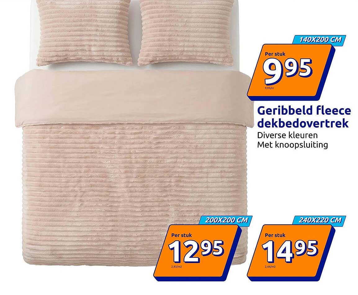 Geribbeld fleece dekbedovertrek