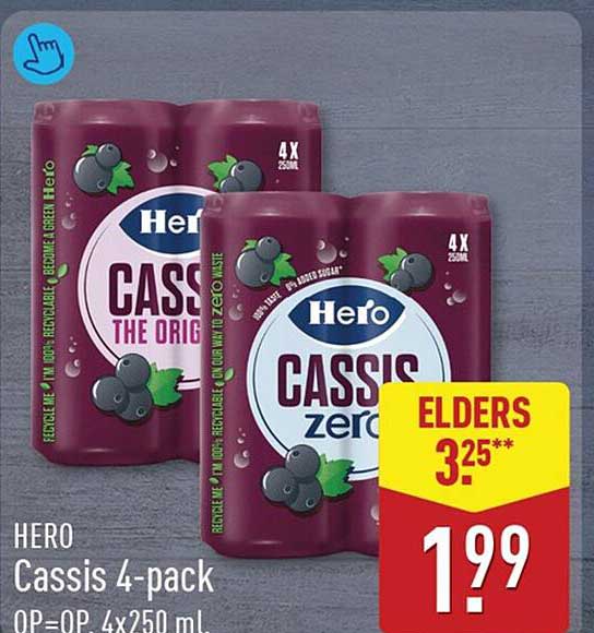 HERO Cassis 4-pack OP=OP- 4x250 ml