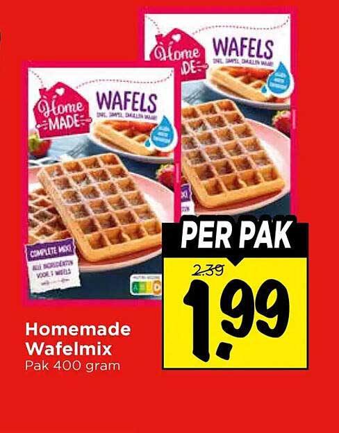 Homemade Wafelmix Pak 400 gram PER PAK