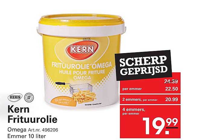 Kern Frituurolie Omega Emmer 10 liter SCHERP GEPRIJSD