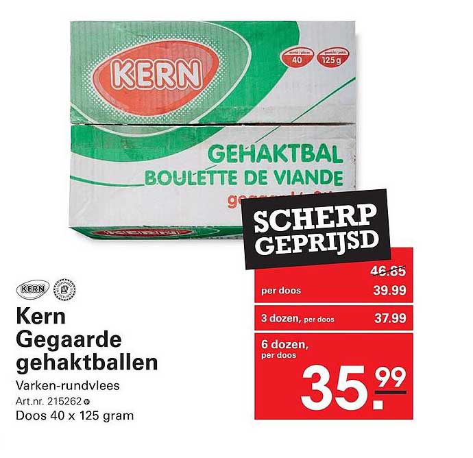 Kern Gegaarde gehaktballen