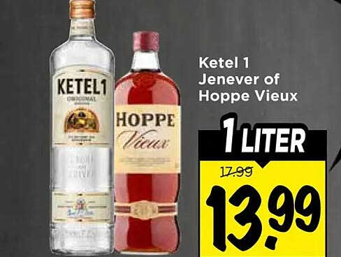 Ketel 1 Jenever of Hoppe Vieux 1 liter