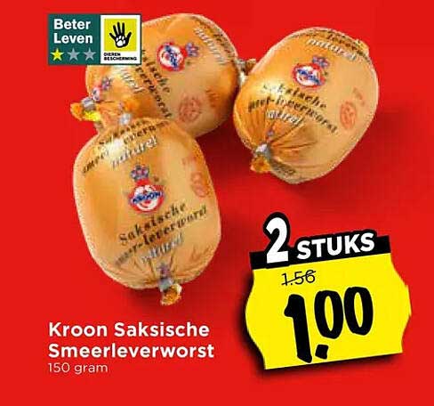 Kroon Saksische Smeerleverworst 150 gram