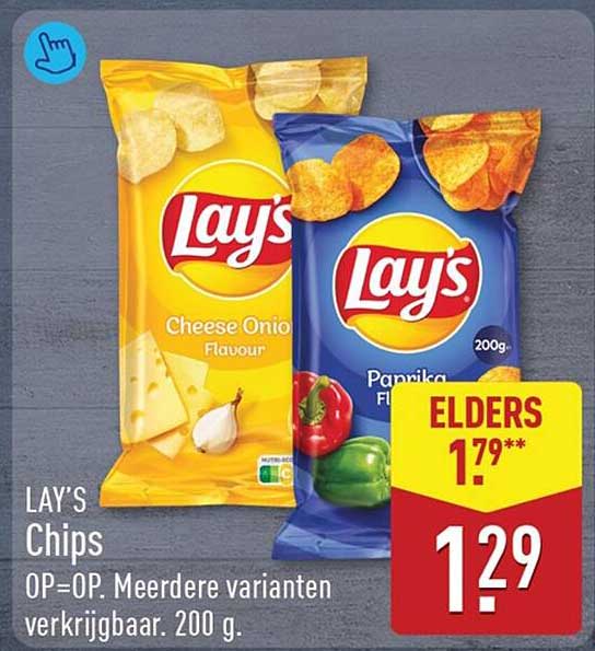 LAY'S Chips OP=OP Meerdere varianten verkrijgbaar. 200 g.