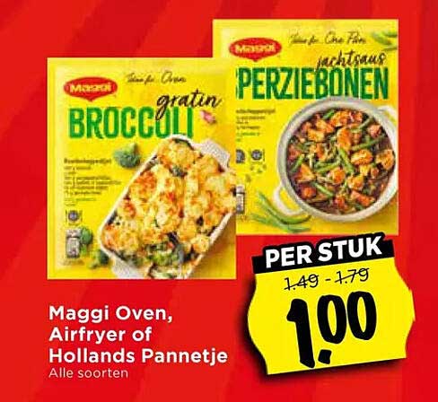 Maggi Oven, Airfryer of Hollands Pannetje Alle soorten PER STUK