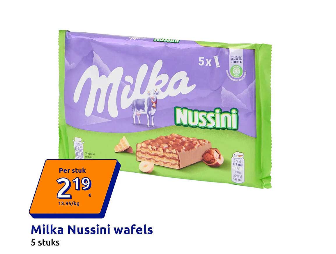 Milka Nussini wafels 5 stuks