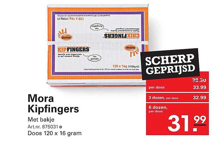 Mora Kipfingers Met bakje Doos 120 x 16 gram