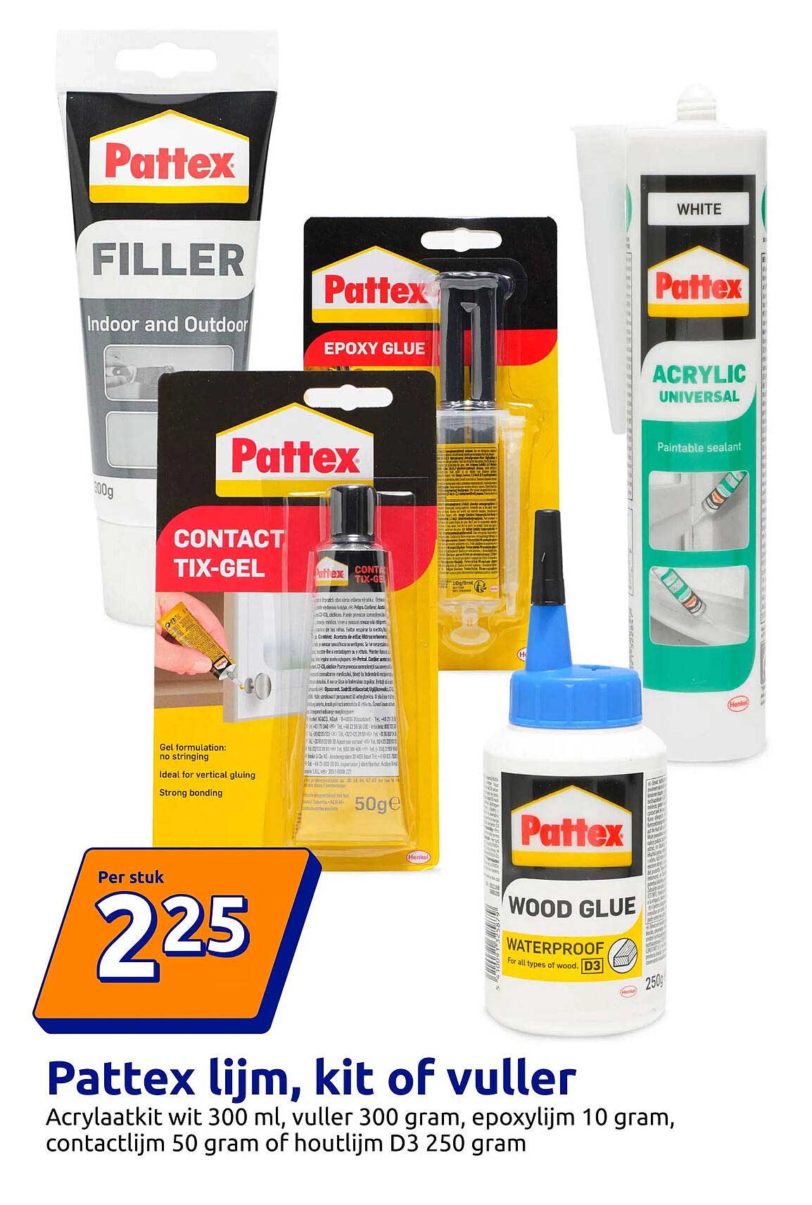 Pattex lijm, kit of vuller