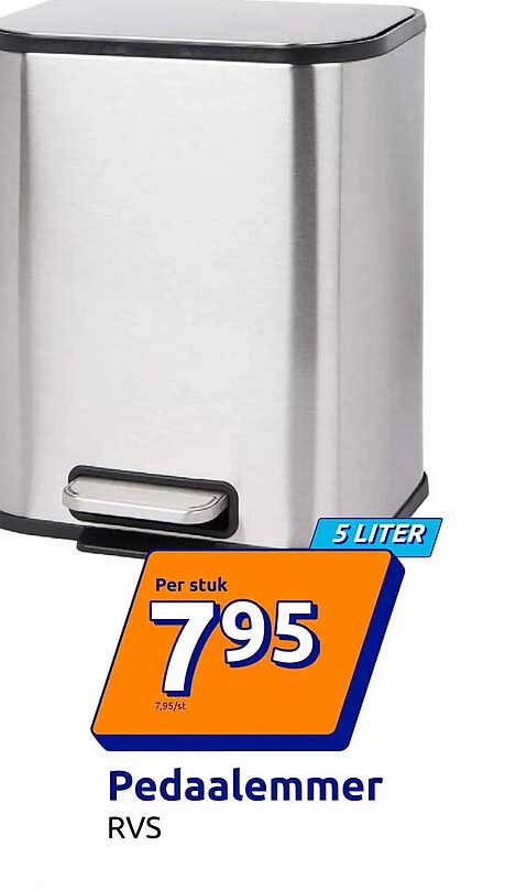Pedaalemmer RVS 5 liter