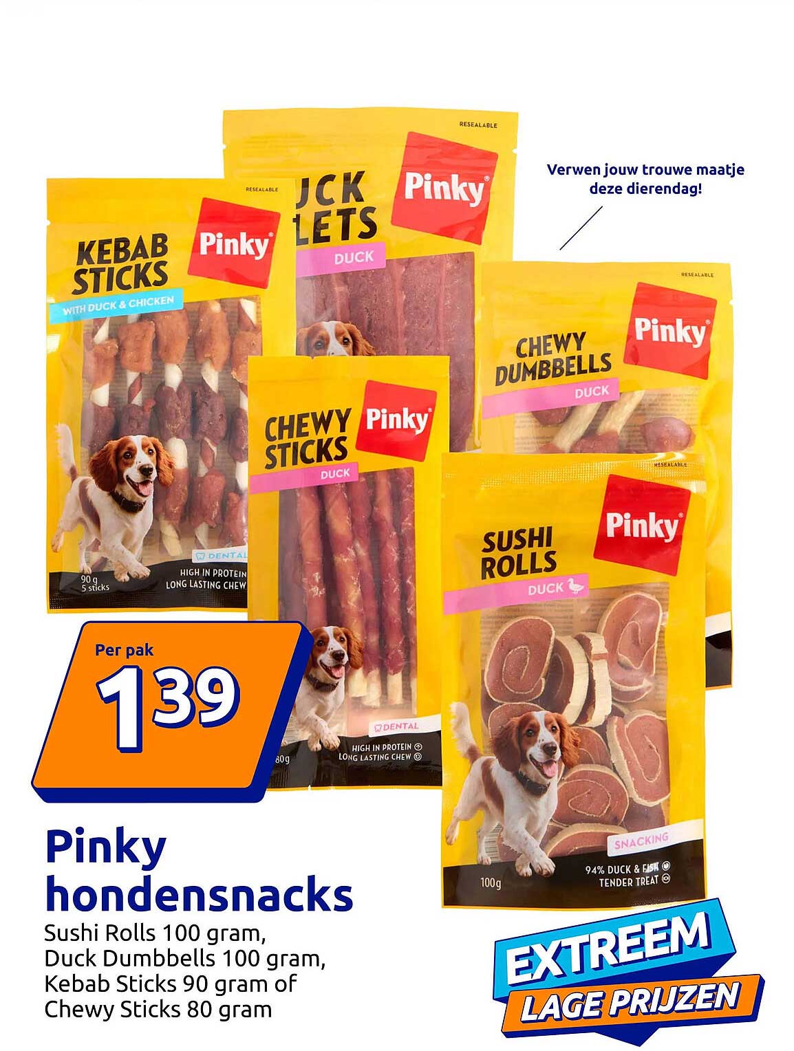 Pinky hondensnacks