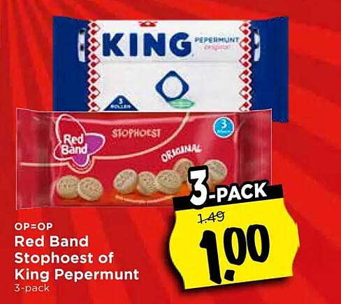 Red Band Stophoest of King Peppermunt 3-pack 3-PACK