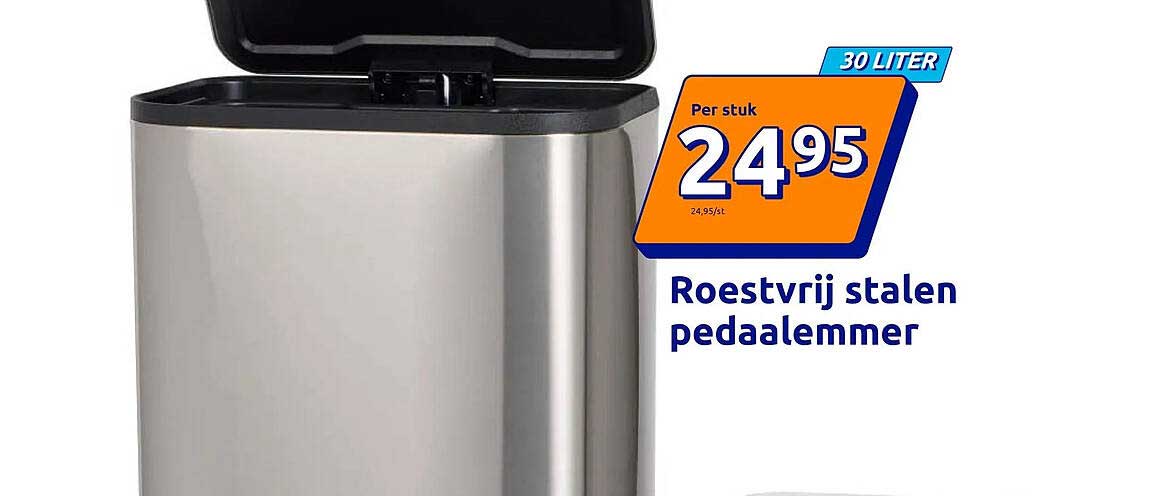 Roestvrij stalen pedaalemmer
