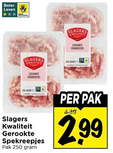 Slagers Kwaliteit Gerookte Spekreepjes
