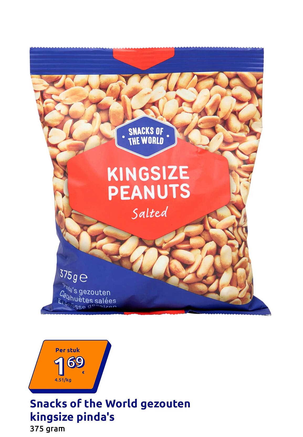 Snacks of the World gezouten kingsize pinda's