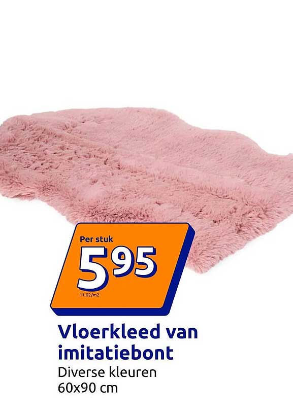 Vloerkleed van imitatiebont Diverse kleuren 60x90 cm