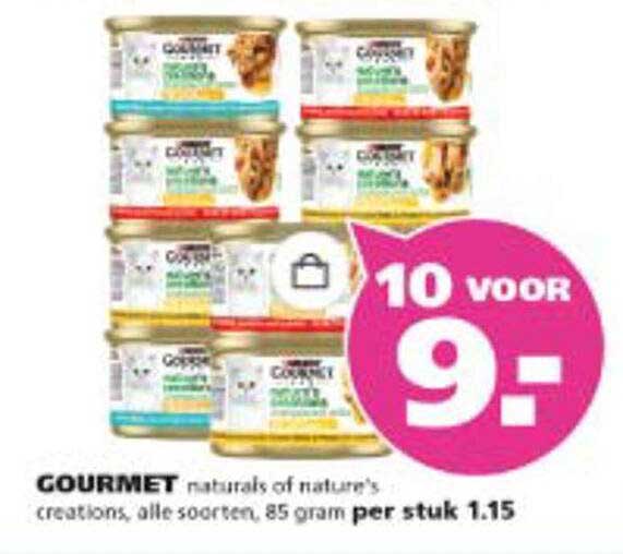 GOURMET naturals of nature's creations, alle soorten, 85 gram, 10 voor 9:-