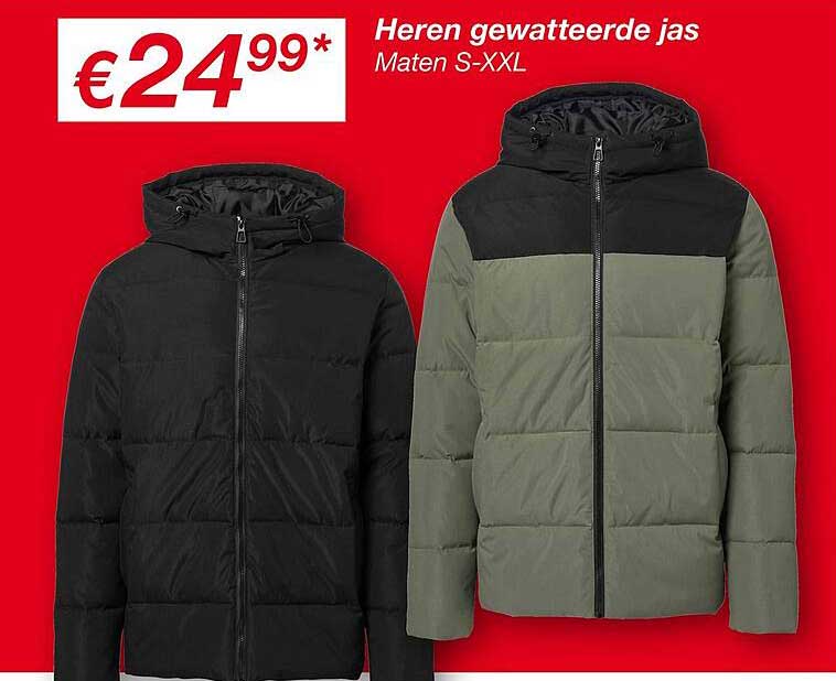 Heren gewatteerde jas