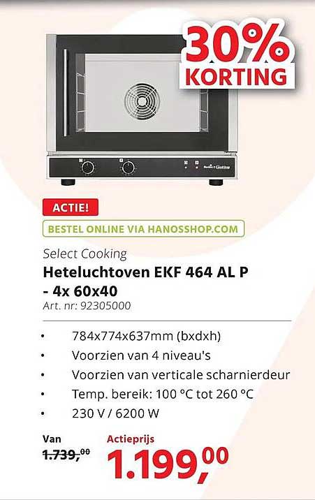 Heteluchtoven EKF 464 AL P - 4x 60x40