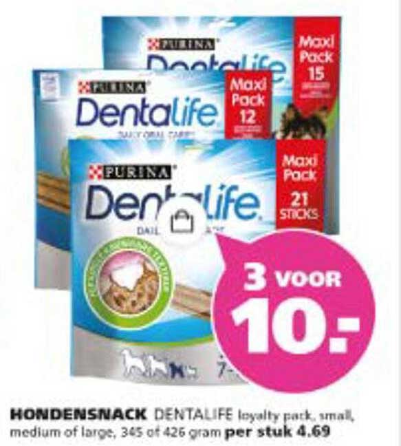 HONDENSNACK DENTALIFE loyalty pack, small, medium of large, 345 of 426 gram per stuk 4.69